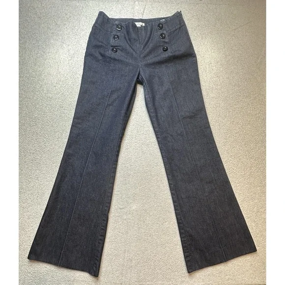 Kenneth Cole New York Dress Pants Womens 6 Blue Denim Sailor Bootcut Stretch